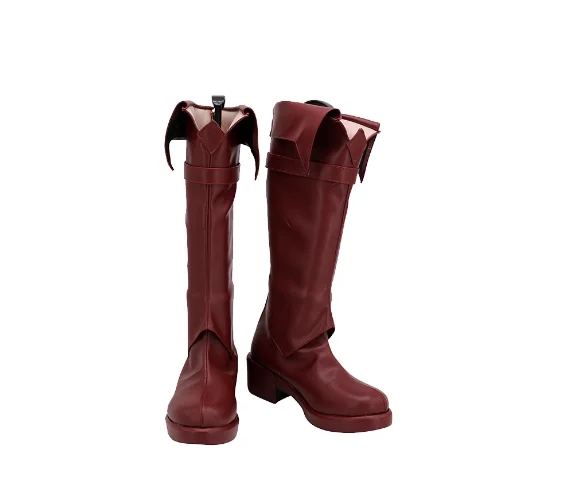 Fyodor Dostoyevsky Boots Dark Red Shoes Halloween Cosplay Bungo Stray Dogs Prop Fyodor DostoyevskyBoots