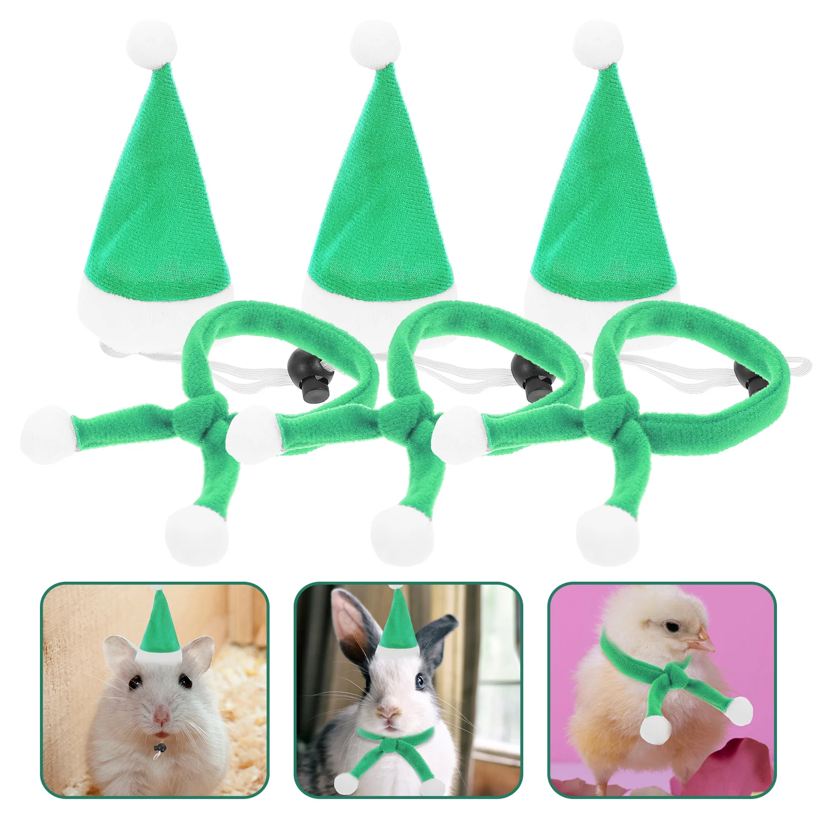 

6 Pcs Christmas Tree Pet Hat Scarf Set Baby Costumes Xmas Flannel Decorations Winter Hats