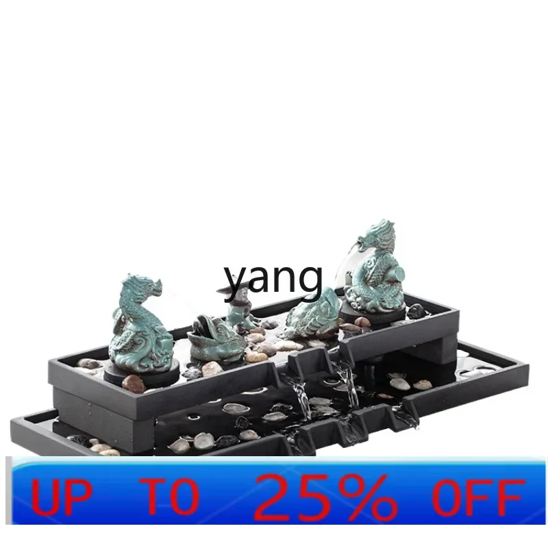 

LMM courtyard living room large tank above water fountain landscaping water tank flowing water ornament