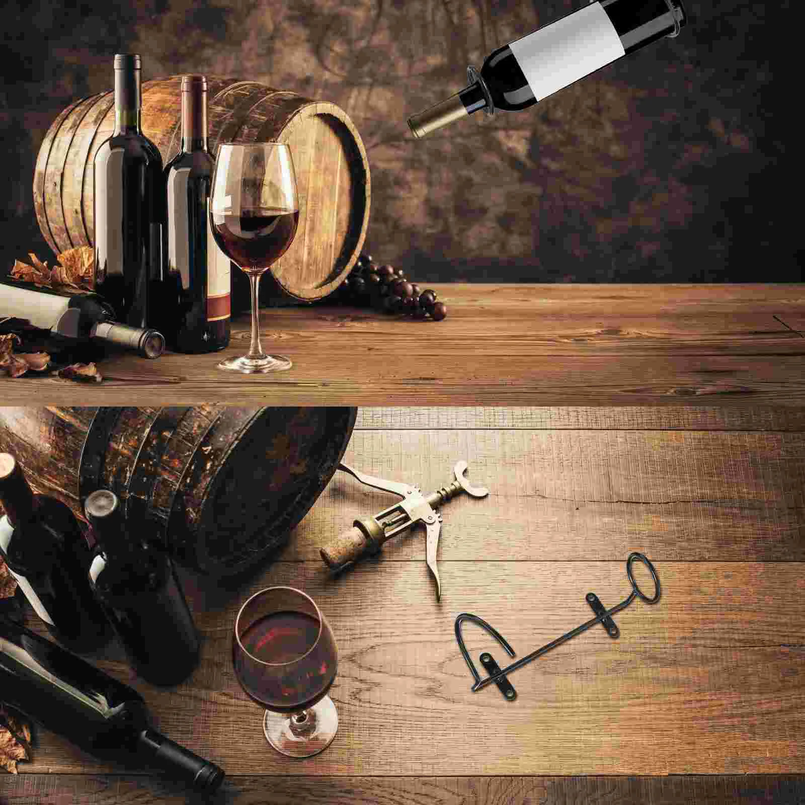 Estantes rojos de hierro para exhibición del hogar, estantes de almacenamiento de pared (negro), soporte para exhibición de botellas, 6 uds.