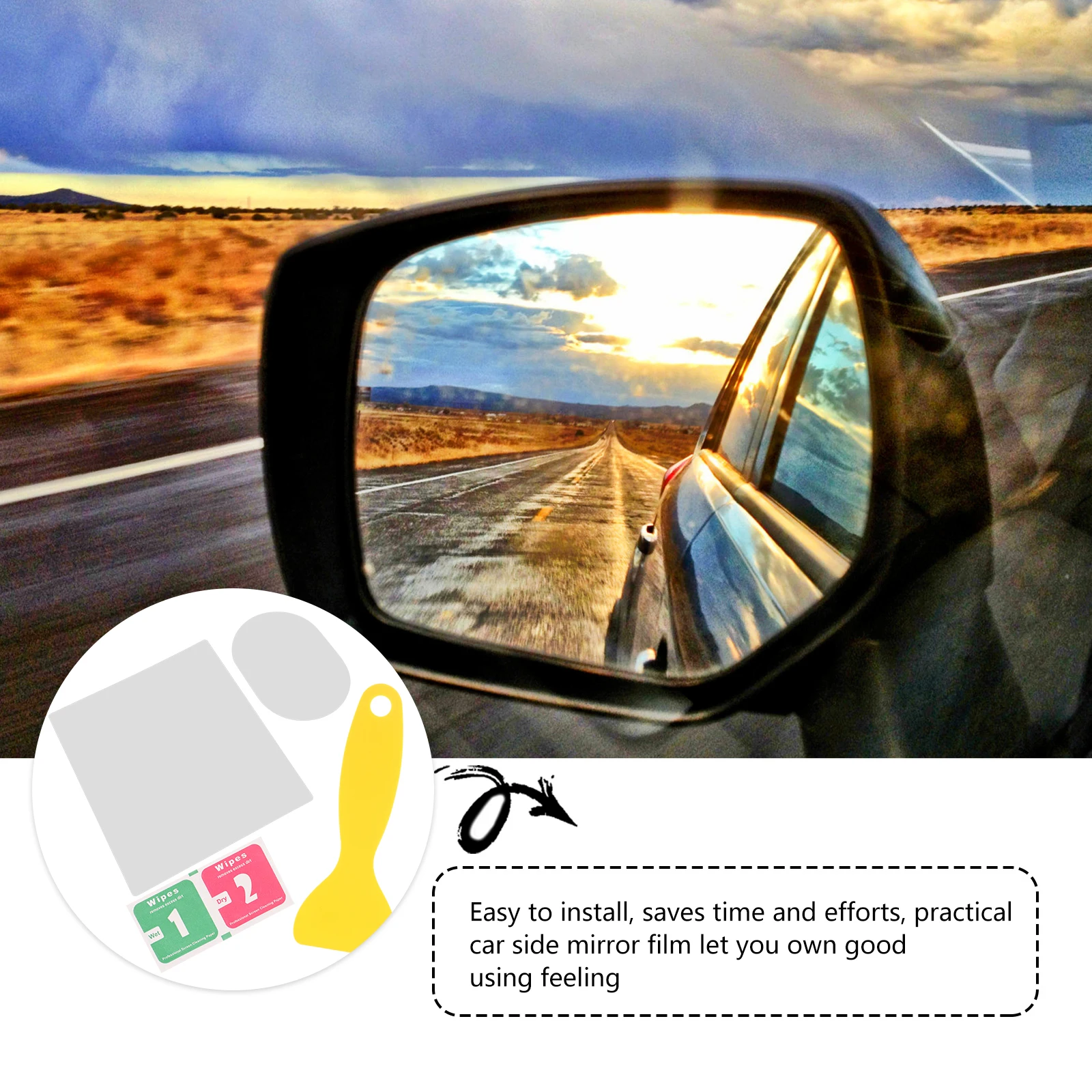 

Car Mirror Rain Protector Waterproof Rearview Film for Cars SUVs Trucks Foggy Rainy Weather Easy Install Side Mirror Guard