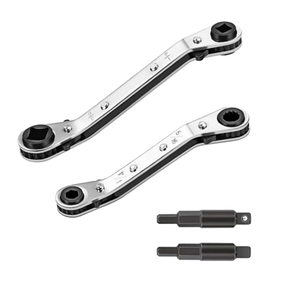 

Ratchet Wrench 1 4 3 16 5 16 3 8 Refrigeration Air Conditioner Steel Service Spanner Dual Headed Wrenches HVAC Repair Tools