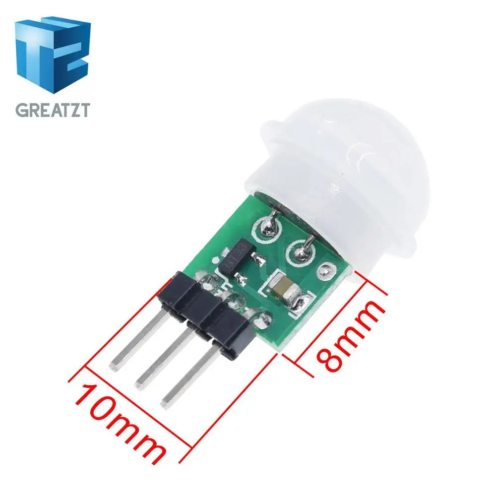 GREATZT Mini IR Pyroelectric Infrared PIR Motion Human Sensor Automatic Detector Module AM312 Sensor DC 2.7 to 12V