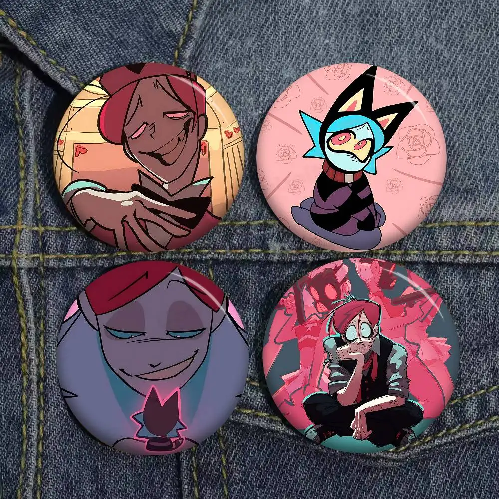 Beliebte Animation P-PSYCHOCUTIES 58 mm niedliche Serie Pins lustige Abzeichen interessante Cartoon-Tiere Broschen Rucksack Kleidung Geschenk