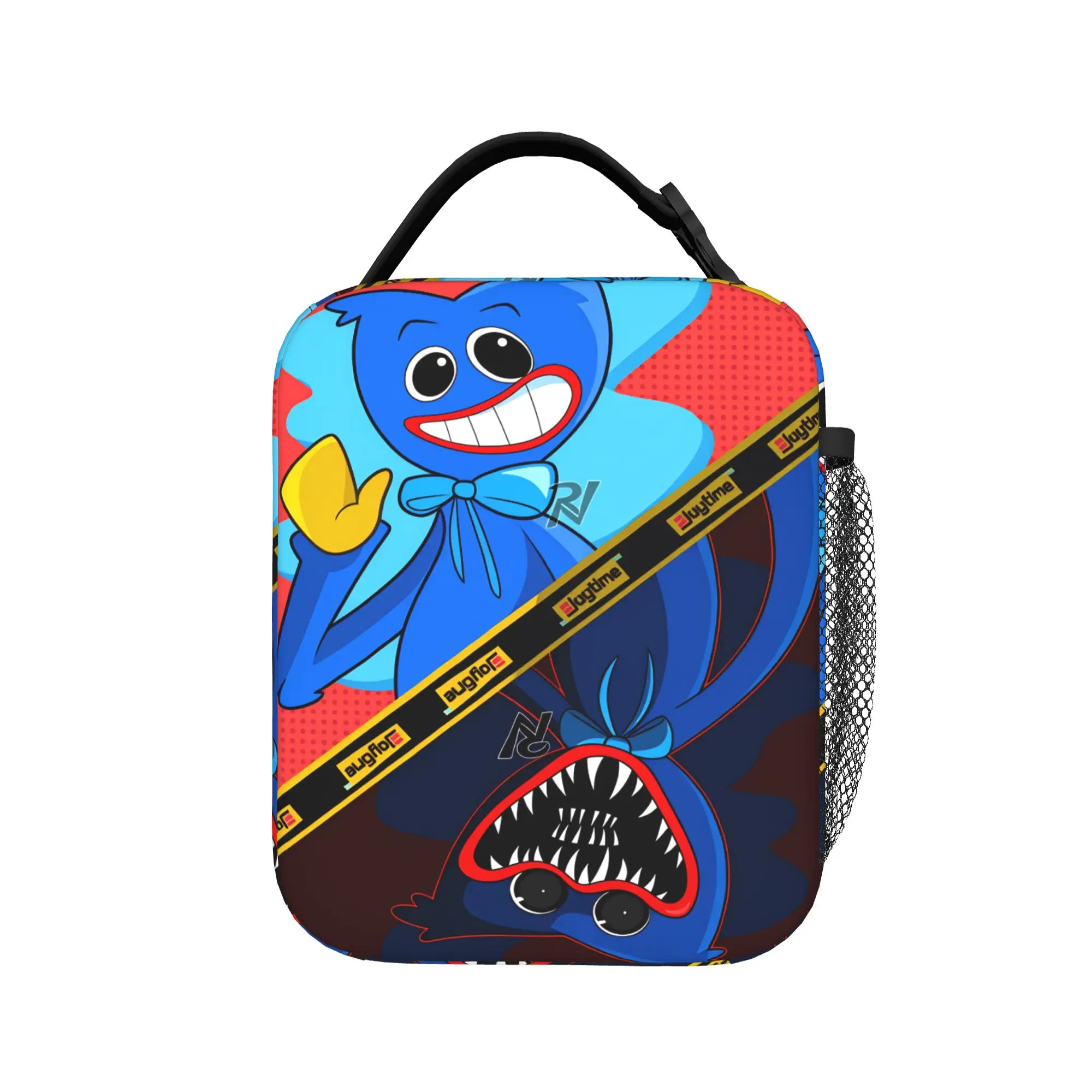 Horror Gamer-H-Huggyed Lunch Bag Vintage School Lunch Box Print Portable Zipper Thermal Tote Handbags