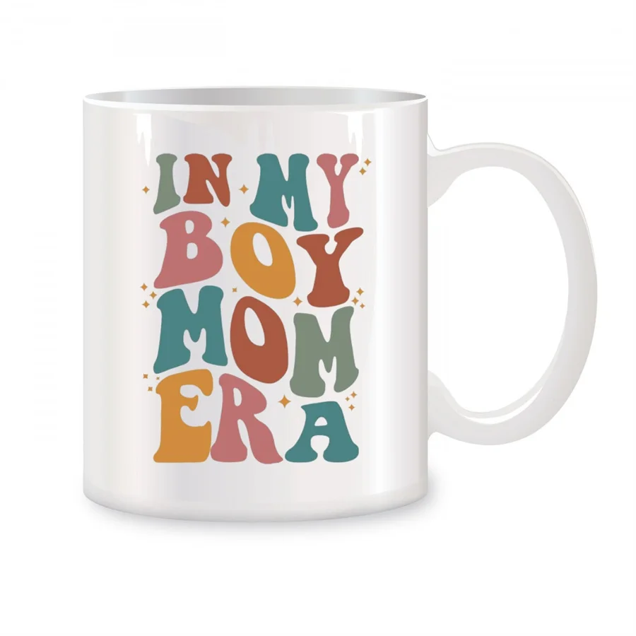 In My Boy Mom Era Mugs For New Mom Gifts, Mother Cup, Boy Mom, Mother Birthday Gifts Novelty Coffee Ceramic Tea Cups White 11 oz