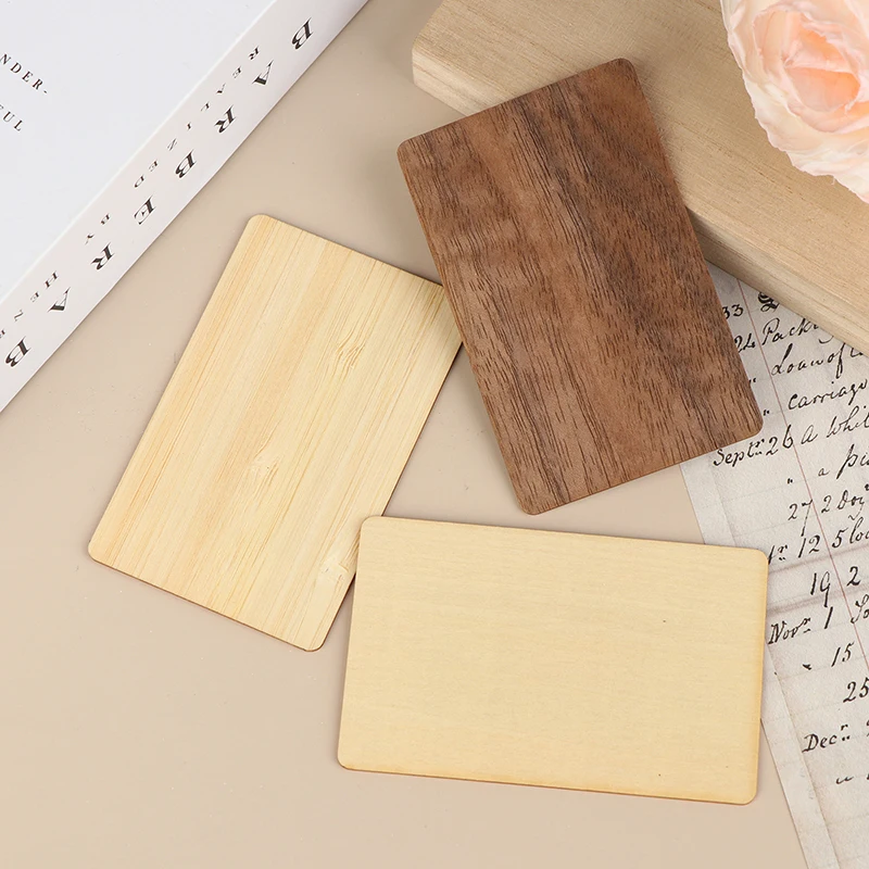 Wooden Blank NFC Card 13.56MHZ RFID Tag 504Bytes 215Ntag Chip Membership Contactless Social Recognition Lasercard
