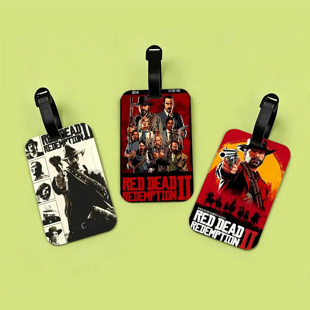 Game R-Red D-Dead R-Redemption 2 Waterproof PVC Baggage Tag With Info Card Anti lost Identification Tag For School Backpack