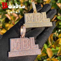Bubble Letter Iced Out Necklace for Men Prong Setting Motivated By Loyalty Pendant Hip Hop Jewelry