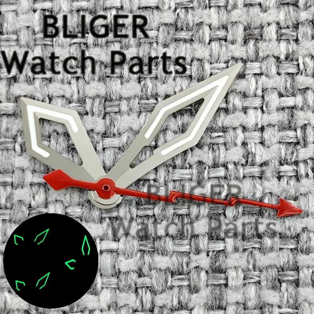 NH35 Skeketon Burtterfly Watch Pointer C3 Lume Черный Красный Оранжевый Серебристые Стрелки подходят для NH35/PT5000 Высококачественные аксессуары для часов