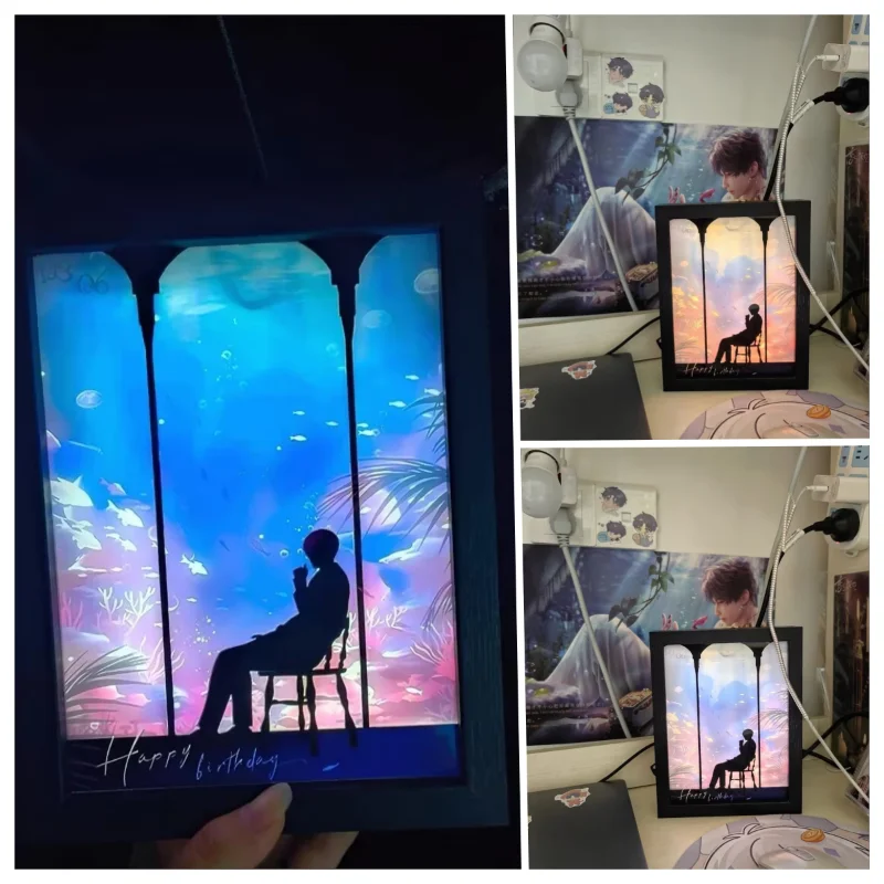 

New Anime Game Love And Deepspace Sylus 2025 Birthday Lighting Painting Doll Accessories Anime Figures For Fans Surprise Gifts