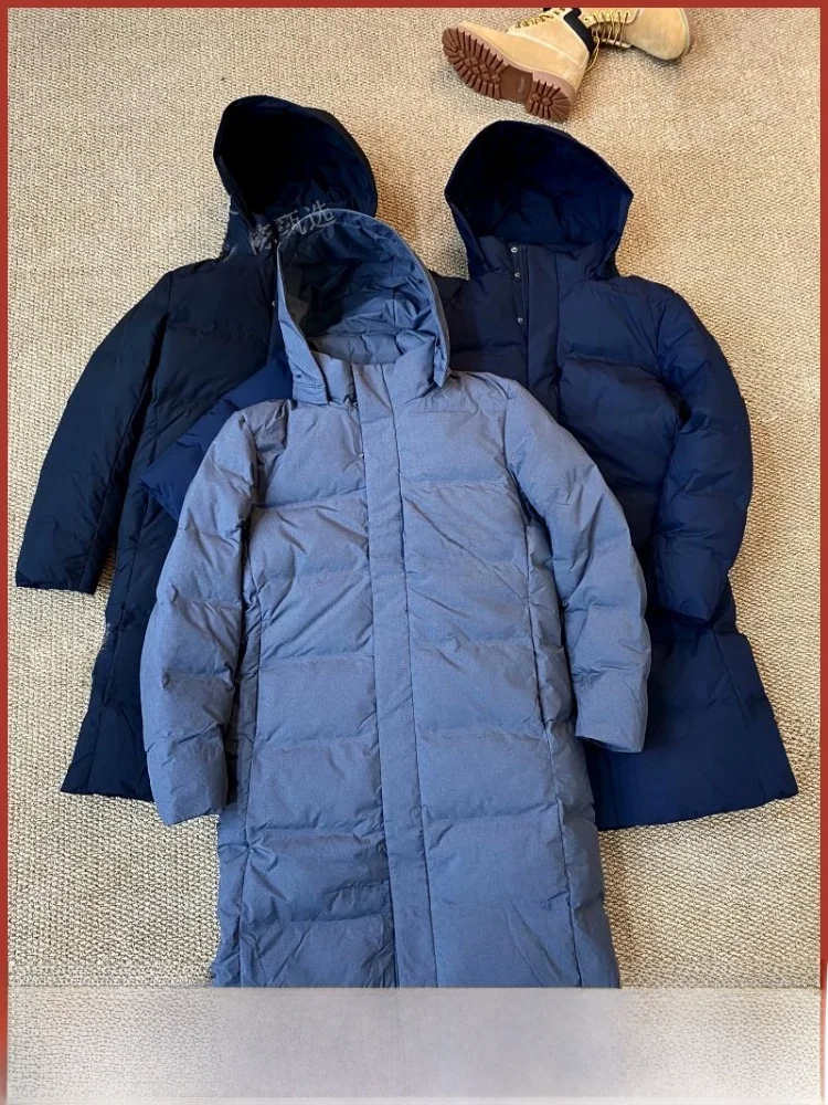 

High-End Lightweight Men's Winter Jaet Ultra-Plu Warm Versatile Long down Coat Youth Faion Thiened Modern Sle Zipper