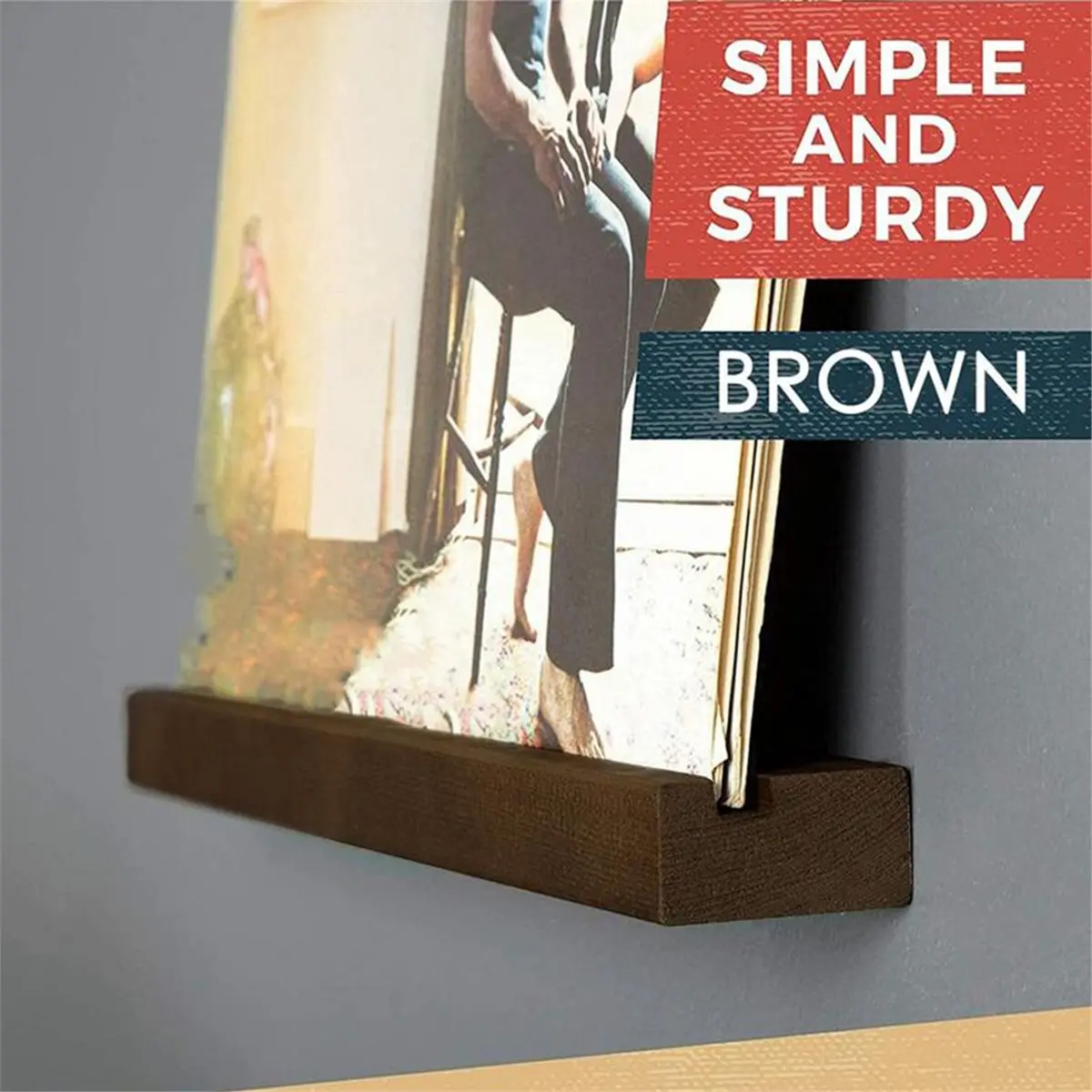 AA77 NEW Wall Record Holder Wood Vinyl Record Shelf Wall Mount Record Storage Racks Small Wall Vinyl Record Holder Display Shelf