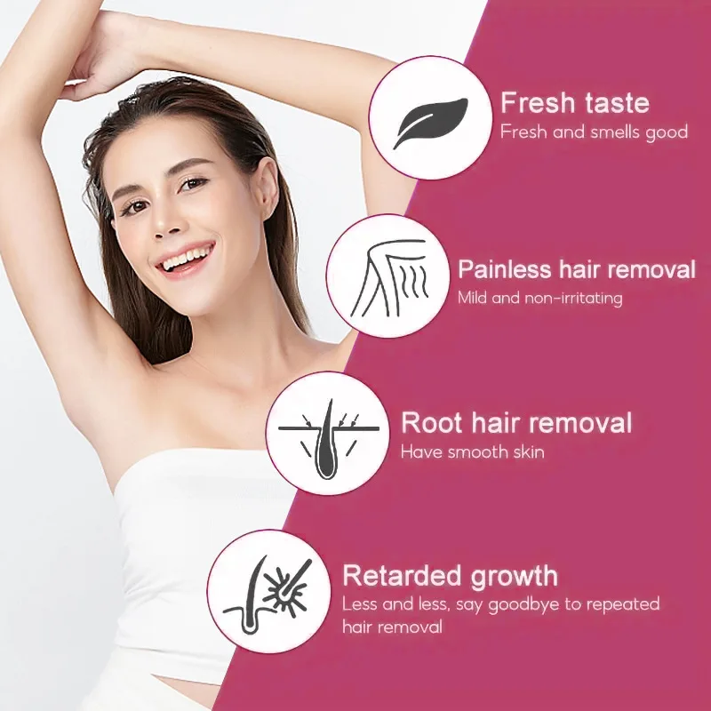 50g Painless Hair Removal Cream Suitable for Men and Women with Armpit Hand and Leg Hair, Fragrant, Non Irritating and No Pain