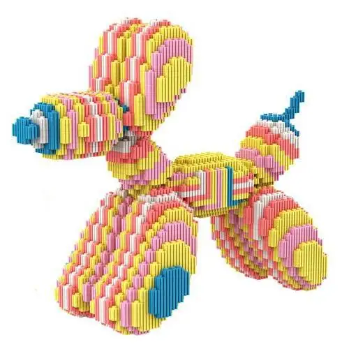 Cute Dog Series Semi-dissection Balloon Dog Ornament Splicing Series Building Block Puzzle Assembly Micro Particles Gift