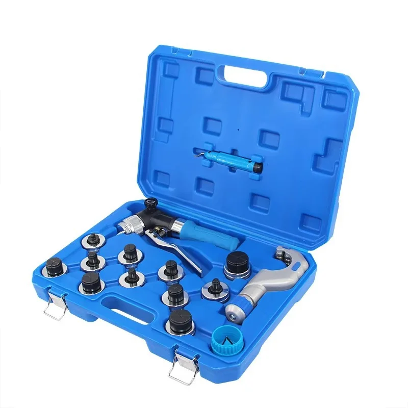 Manual Hydraulic Tube Expander, Copper Pipe Flaring Tool Kit, Full Set Standard HVAC Refrigeration Repair Tools for AC Pipe