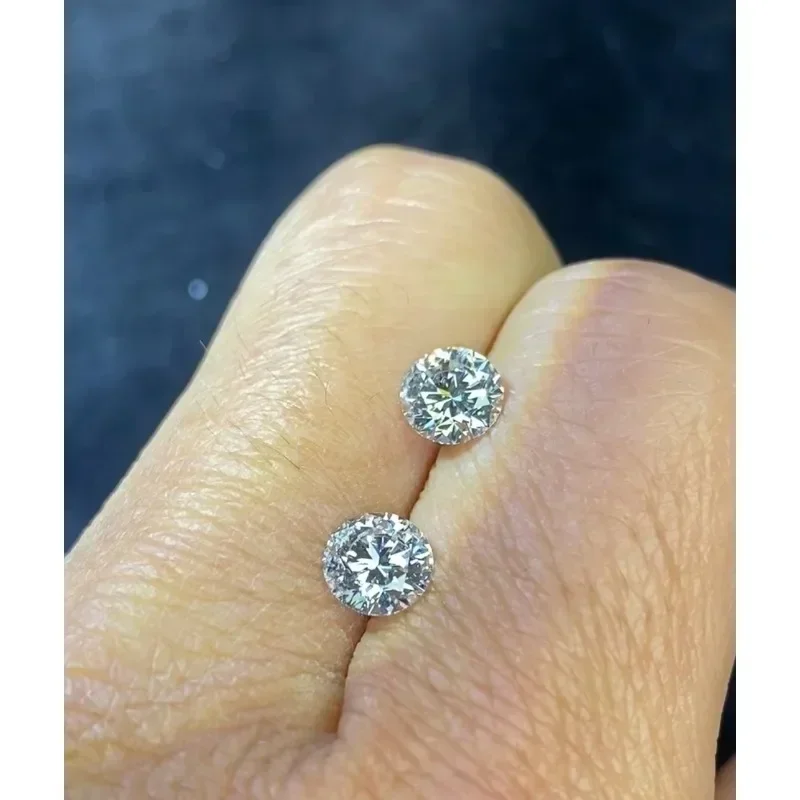 Ruihe Round Shape A Pair of 0.5ct D VVS2 Lab Grown Diamond IGI Certificate HPHT Loose Diamonds for Earrings Ring Jewelry Making