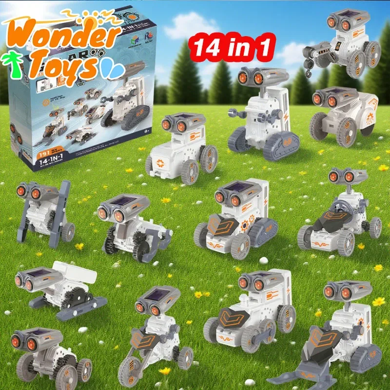 

Novelty Toy 14 In 1 Solar Robot Puzzle Electric Assembled Solar Power Robots Building Blocks Toy Educational Games Children Kids