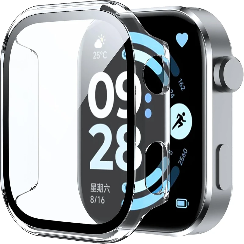 

PC Case+Glass for Xiaomi Redmi Watch 6 Screen Protector Anti-scratch Film Bumper Protective Cover for Redmi Watch 6 Accessories