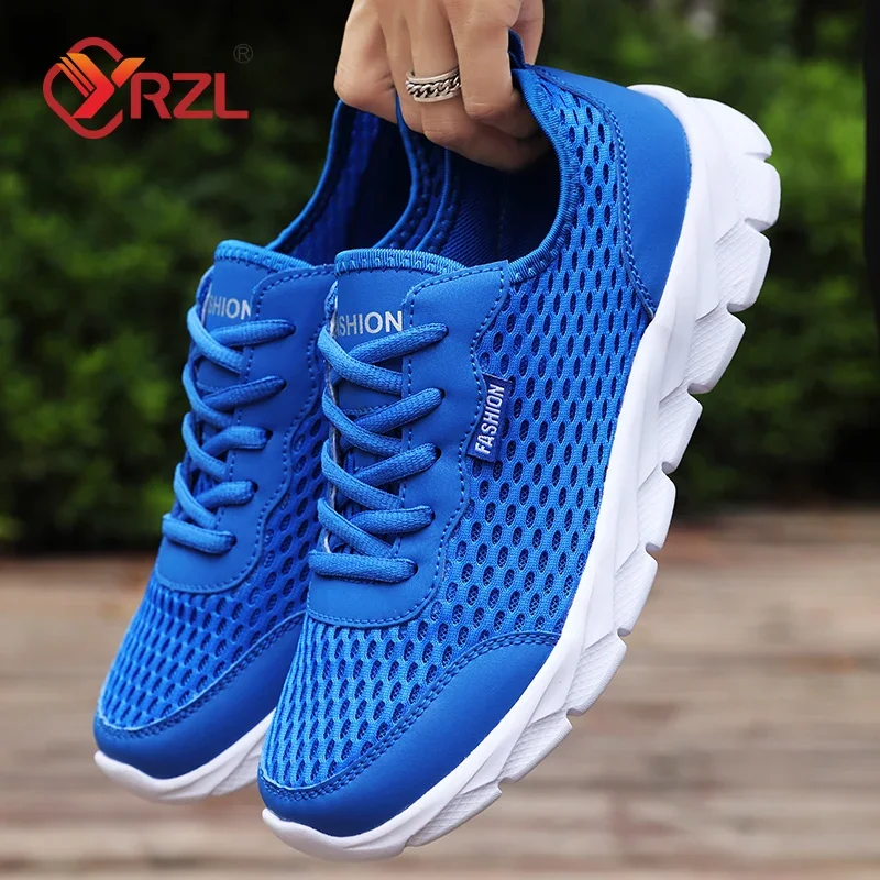 YRZL New Running Shoes for Men Breathable Sports Shoes Light Weight Fashion Summer Plus Size 38-48 Breathable Sneakers for Men