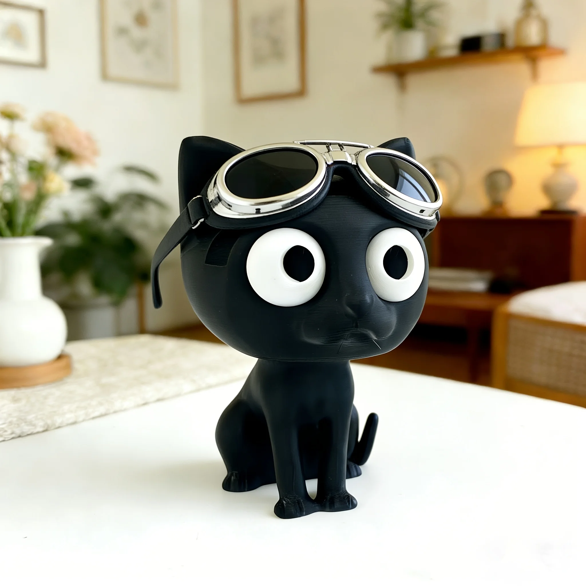 3D printing, cat shaped glasses display stand with stable structure and simple and atmospheric appearance