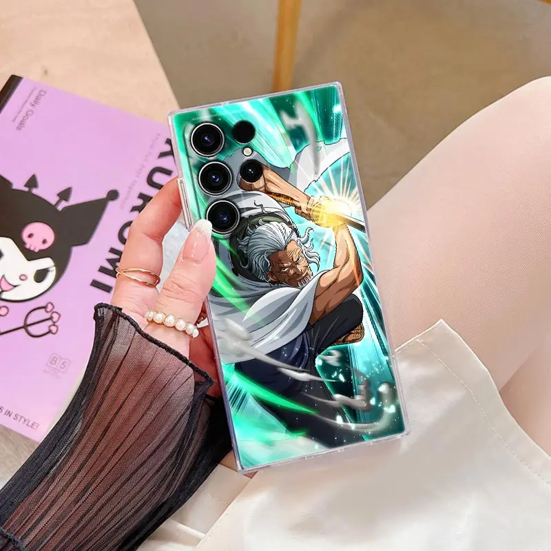 

O-One Pieces Boss Anime S26 Ultra Case Coque For Samsung Galaxy S25 S26 S24 S23 Ultra S22 S20 Plus S21 FE A57 Clear Phone Cover