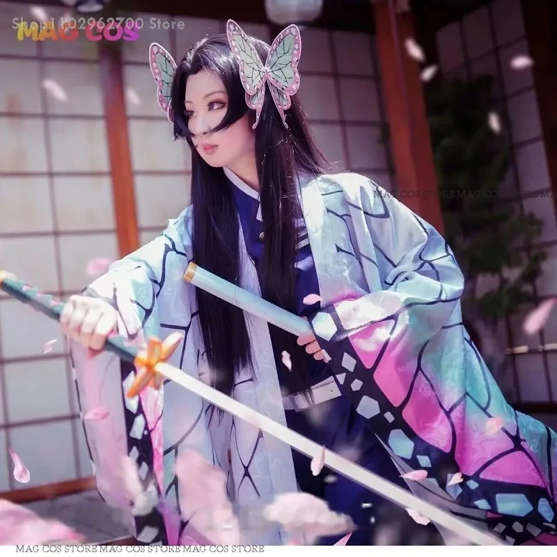 2025 11 أزياء أنيمي الكبار Kochou الاطفال Kanae تأثيري الملابس فراشة كليب المرأة موحدة يتوهم عباءة هالوين الزي