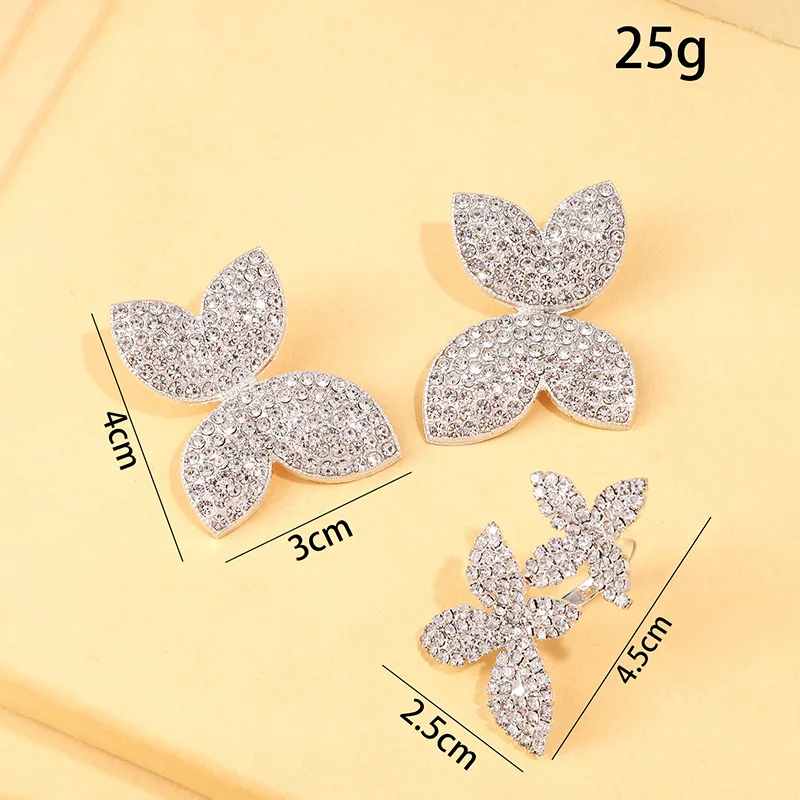 A Brand New and Sparkling Butterfly Tennis Ankle, The Perfect Jewelry for Summer Beach Brides' Wedding Parties earrings ring set