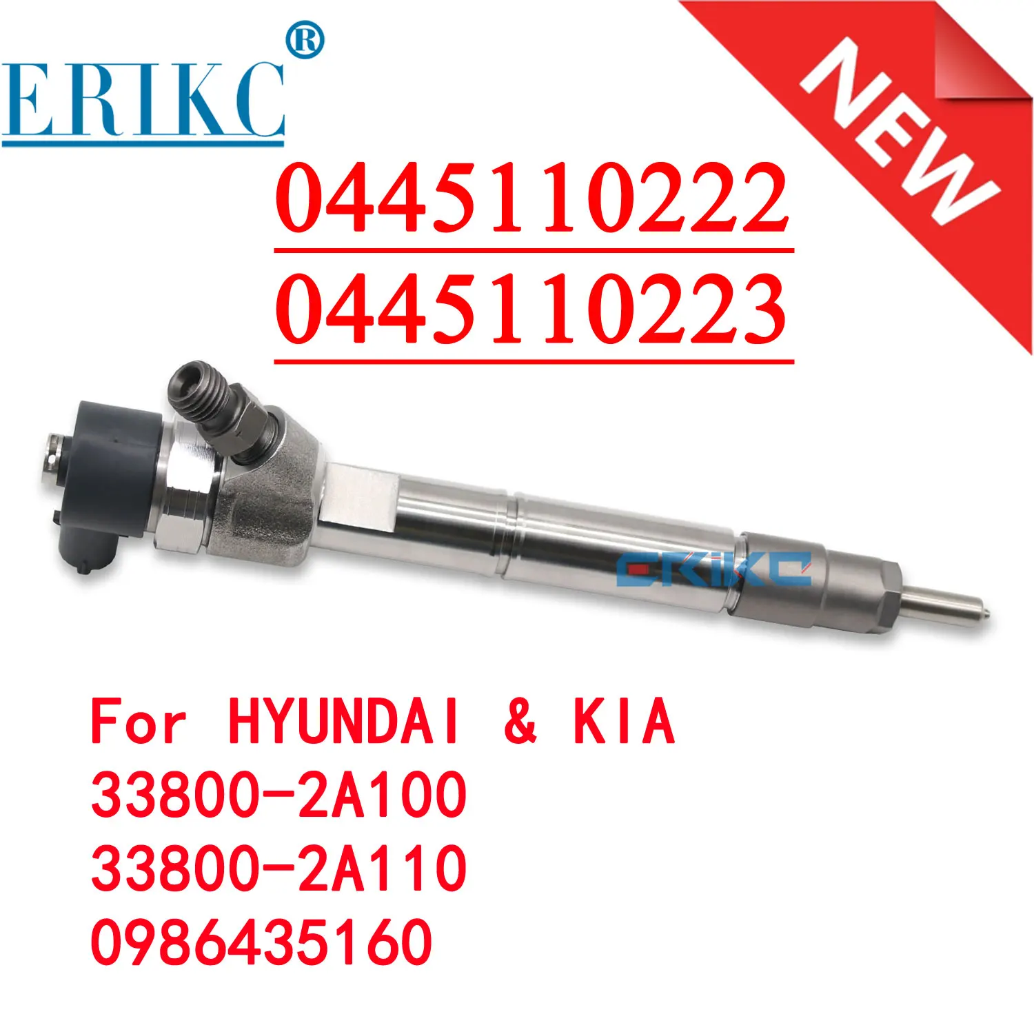 

0445110222 33800-2A100 33800-2A110 Common Rail Injector 0445110223 for Hyundai Avante Kia Cerato 1.5 CRDi 0986435160