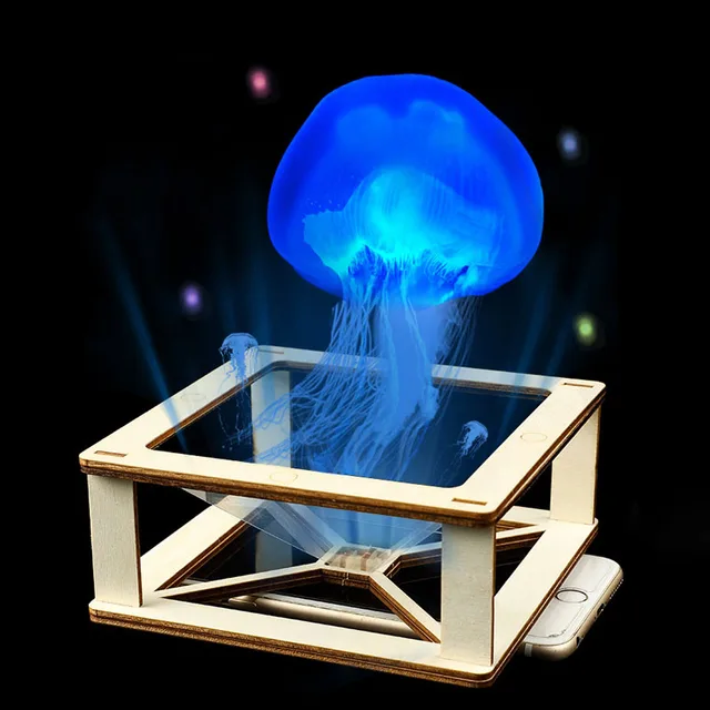 Projektor holograficzny 3D produkcyjna nauka ręcznie robionych puzzli dla dzieci DIY materiały eksperymentalne małe zabawki produkcyjne