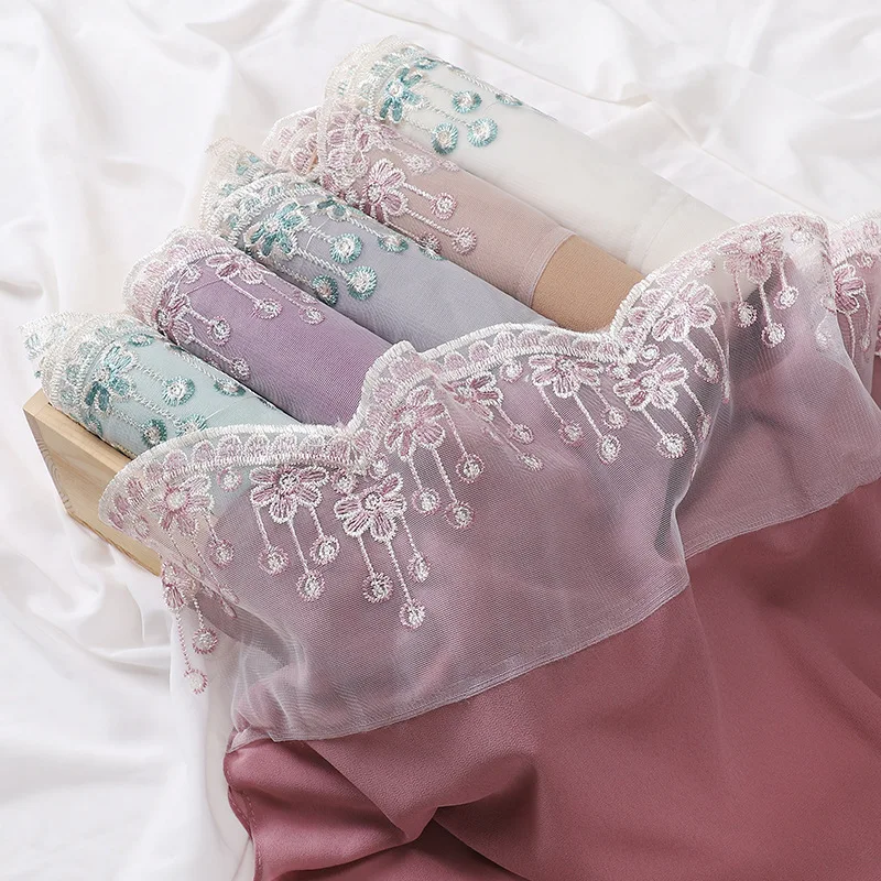 

70*175CM Pearl Chiffon Hijab Scarf Lace headWraps Foulard En Mousseline Turbans for Women Ropa Africana Mujer Islamic Clothing