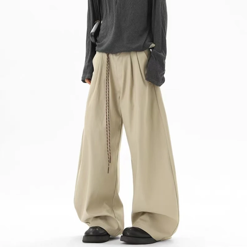 Y2K American Folds Scimitar Pants Women High Waist Streetwear Loose Wide Leg Pants Bf Hip Hop All Match Parachute Trousers New