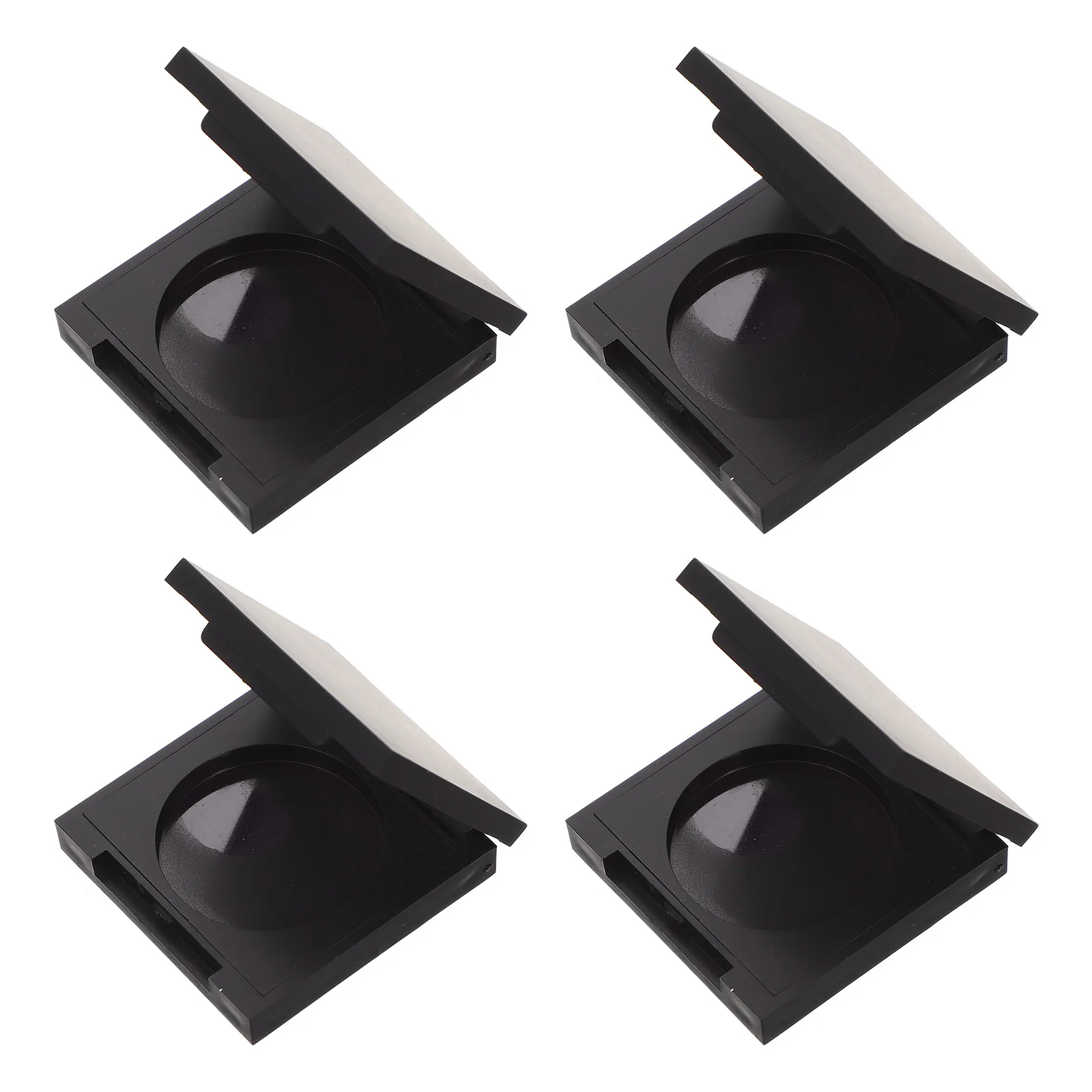 

4pcs Matte Black Blush Case Empty Eyeshadow Pan Compact Containers For Travel Lightweight Makeup Accessories Refillable
