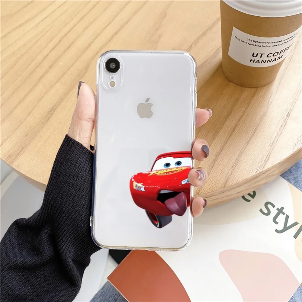 Etui na telefon Cars L-Lightning M-McQueen do Iphone 15 11 13 14 Pro Max 7 8 Plus X Xr Xs Max Se2020 12 mini Transparent Cover