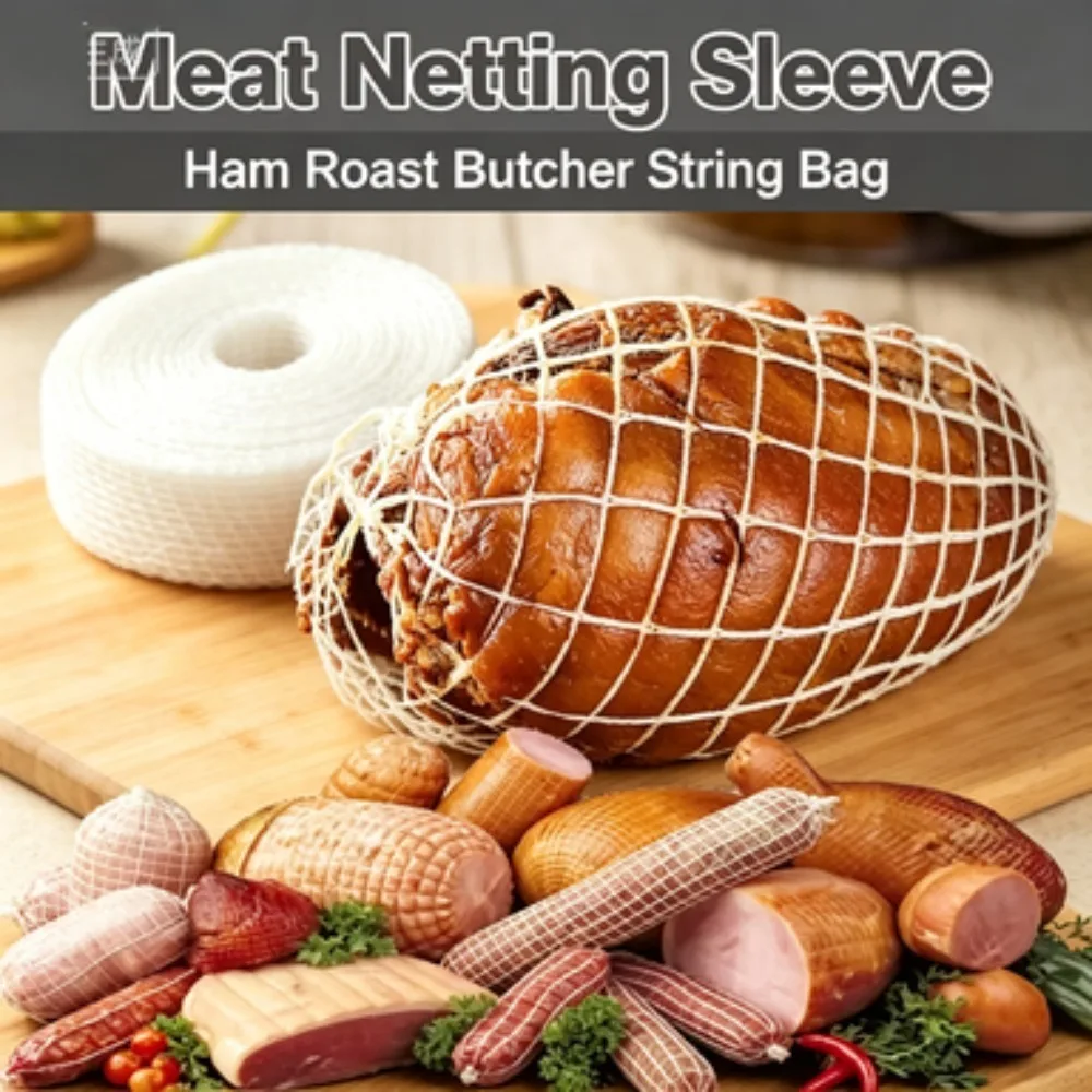2M 3M Cotton Meat Net Sausage Roll Ham Bacon Packaging Net Hot Dog Butcher String Kitchen Cooking Accessories