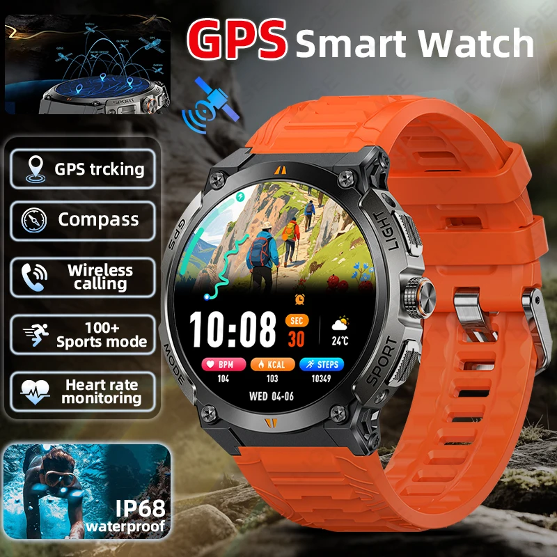 

LIGE 2025 Новые GPS спортивные фитнес-трековые часы с аккумулятором большой емкости, умные часы IP68, водонепроницаемые, Bluetooth, умные часы с вызовом
