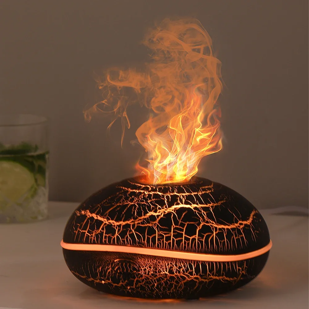 

Crack Flame Aroma Humidifier Portable Table Electric Ultrasonic Volcano USB Colorful Household Essential Oil Diffuser