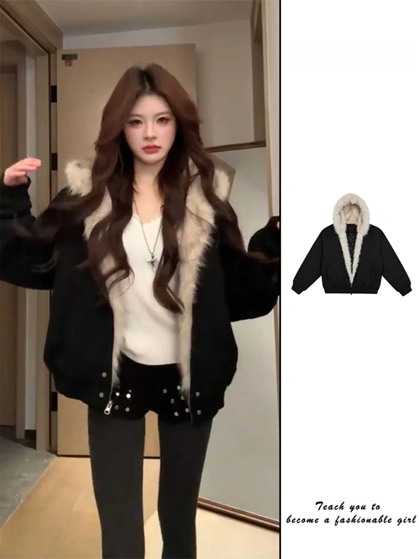 

Женское хлопковое пальто в стиле ретро, американское хлопковое теплое пальто, осень-зима, длинное свековое однотонное пальто на молнии для поездок на работу