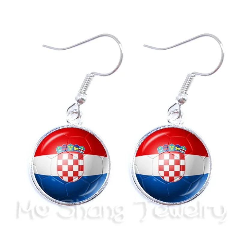 Morocco/Peru/Croatia/Korea/Costa Rica/Columbia National flag Base Ball Fans Sports Fans Lover Earrings For Women Gift