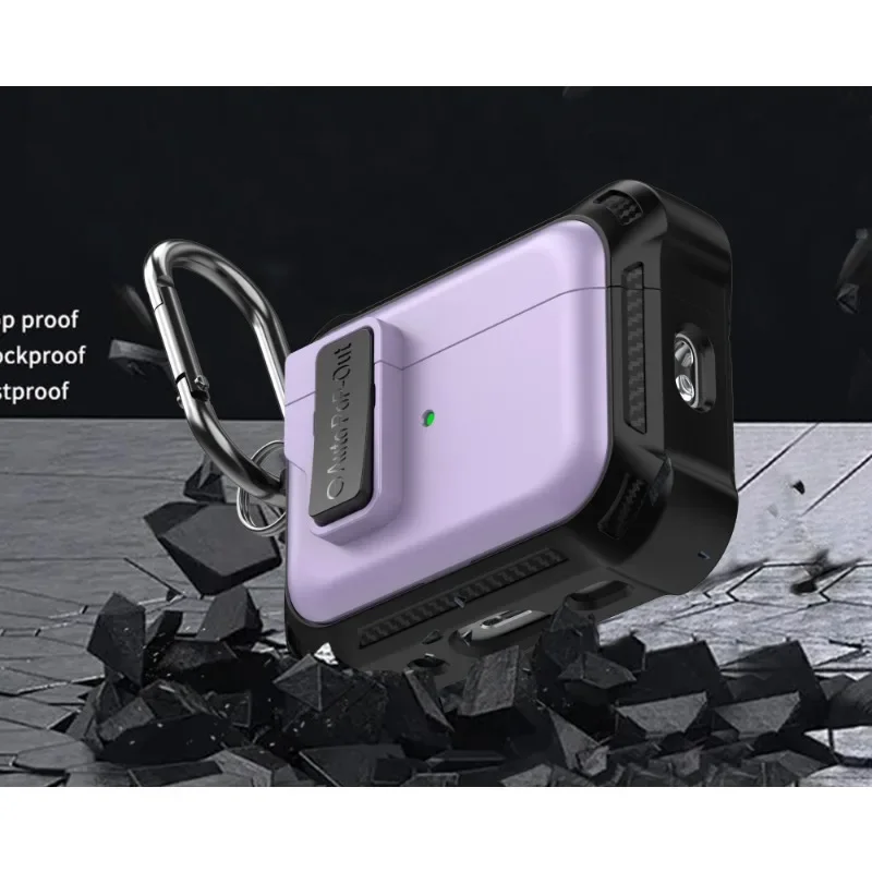 حافظة مفتاح مقاومة للصدمات لهاتف أبل لأجهزة Airpods 3 غطاء حماية لأجهزة AirPods 1 2 Pro 2 2021 مع سلسلة مفاتيح