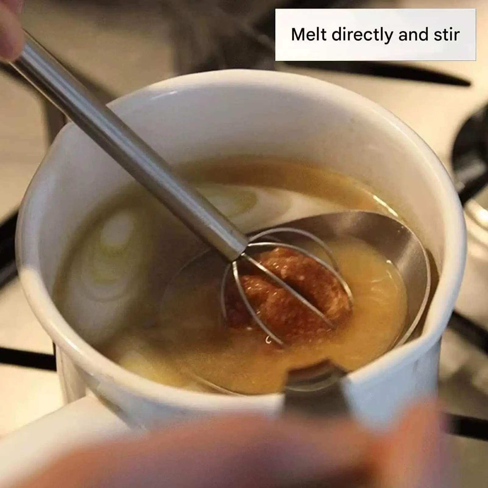 خفق يدوي من الفولاذ المحمول Miso Muddler لصلصة الحساء خلاط مريح أداة خلط يابانية لتحريك المطبخ والطبخ المنزلي #3