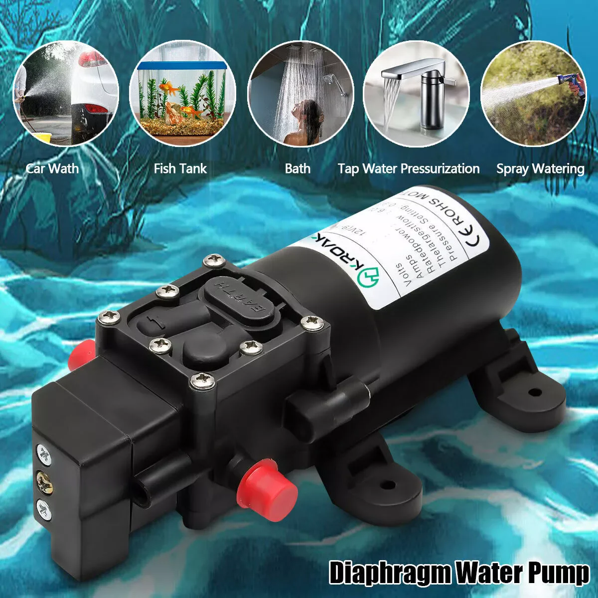 12V Water Pump Caravan Camper Motorhome High Pressure Water Pump 6L/Min