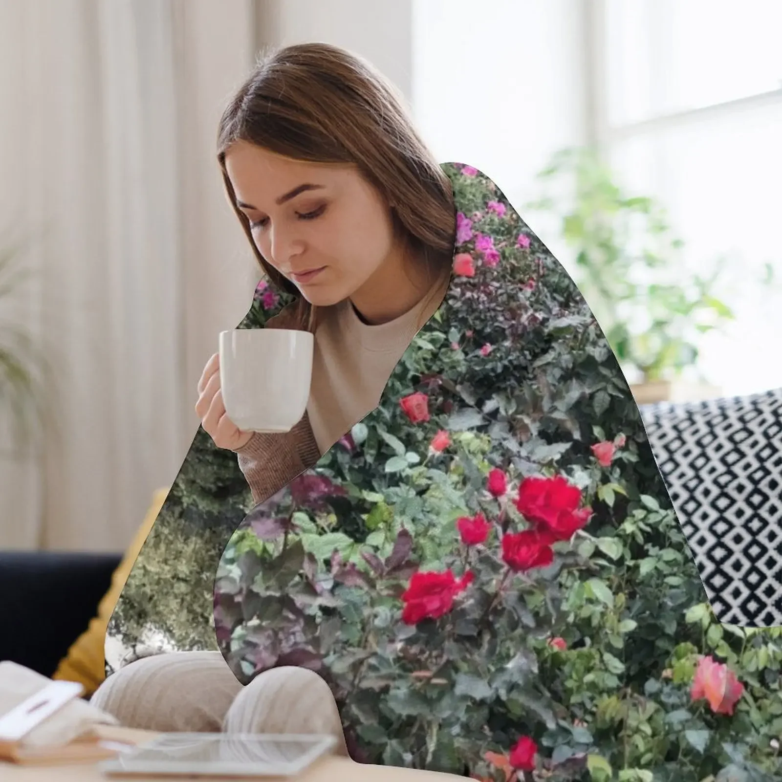 بطانية رمي زهور حديقة بوتشارت، بطانيات شعر فضفاضة، بطانيات هدية مضحكة #3