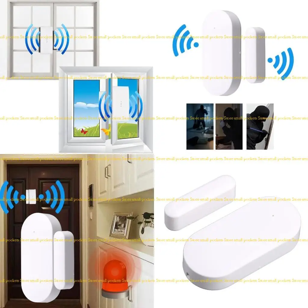 كاشف مغناطيسي للباب R1WD 433 ميجا هرتز لنظام إنذار الأمان يعمل بالبطارية باللون الأبيض #1