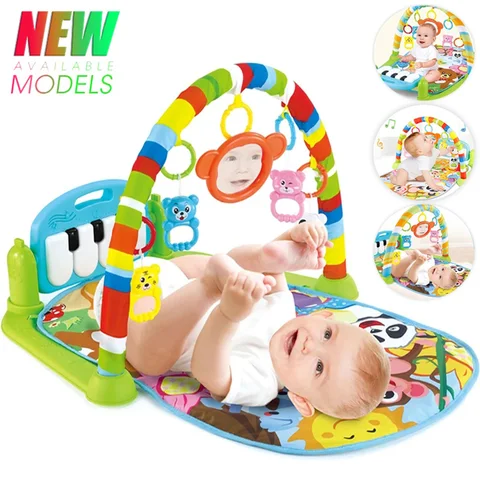 Atividade musical do bebê ginásio tapete de jogo tapete recém-nascido pedal piano teclado infantil rack fitness playmat rastejando jogo almofada brinquedos presente