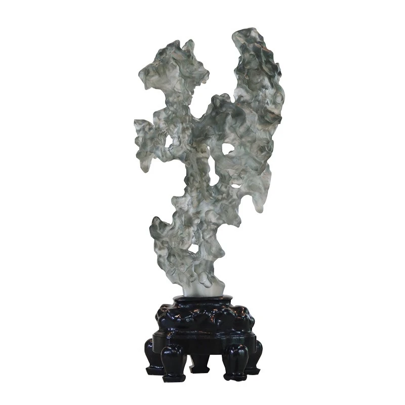 

Glazed Taihu stone [Sparse shadow bluestone] Chinese Zen ornaments Home office decorations