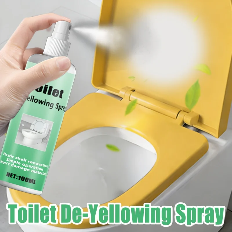 Plastic Yellowing Remover Spray, Toilet Seat Whitening & Appliance Refurbishment Agent, 100ml Quick Oxidation Stain Cleaner