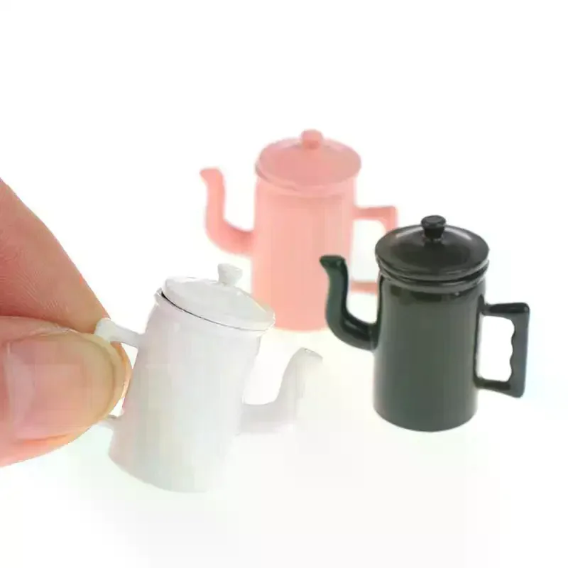 1:12 Leuke Poppenhuisminiaturen Ketel Met Deksel Modellen Keuken Accessoires Voor Poppenhuis Decor Kids Fantasiespel Speelgoed DIY Geschenken