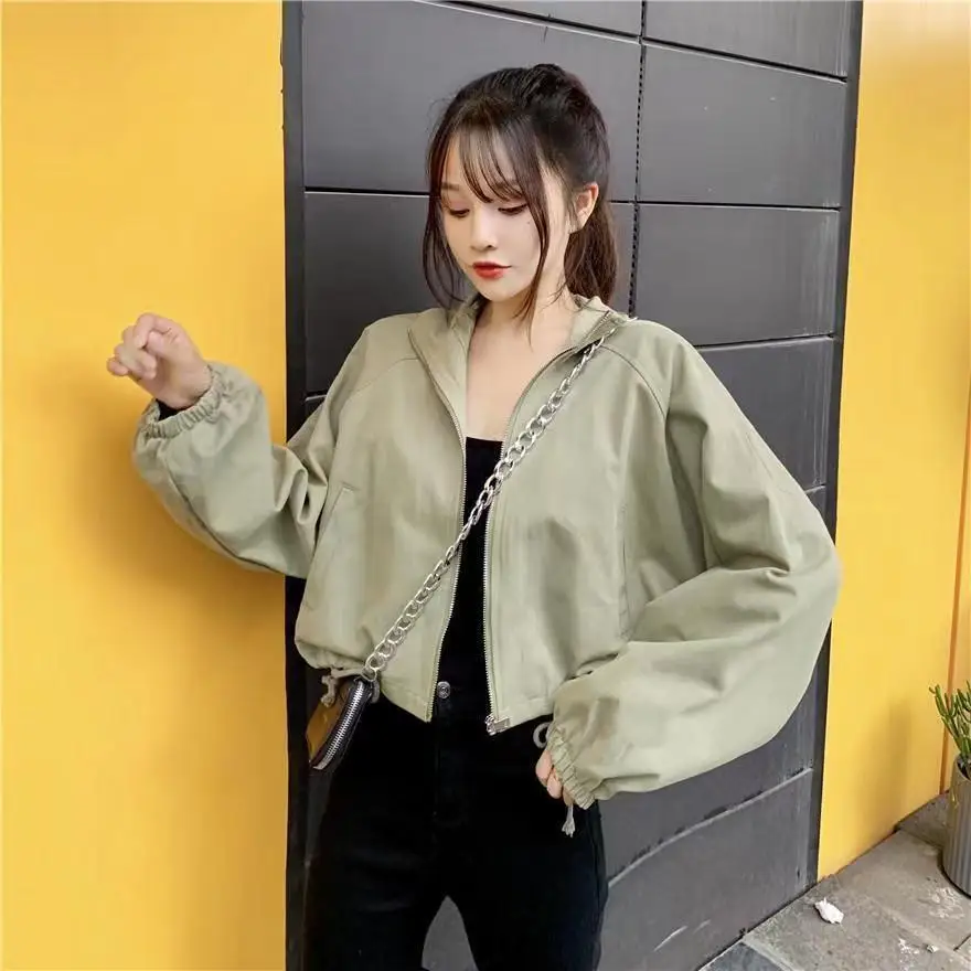 Autumn BF Style Loose Coat Spring Dress Female Student Casual Jacket Baseball Suit Long Sleeve Sunscreen Clothing Tide