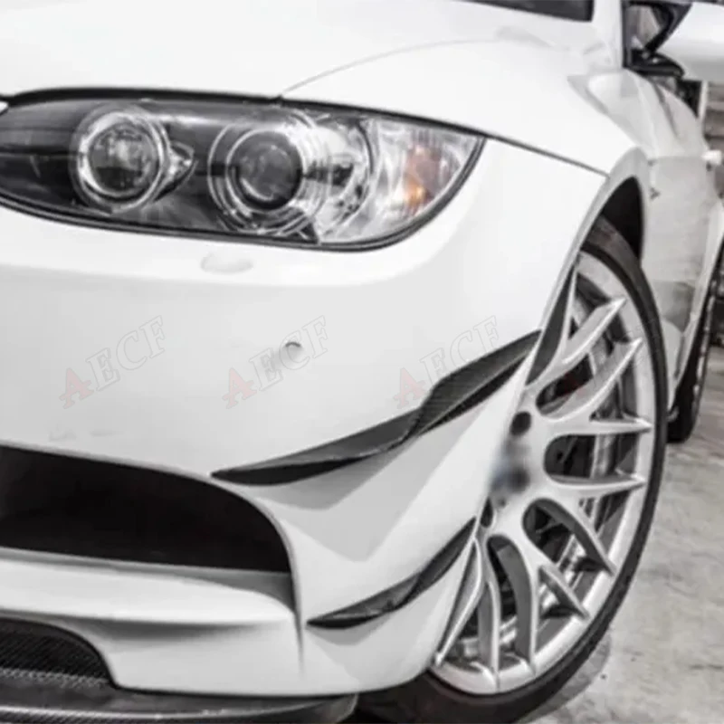 

For BMW 3 Series M3 E90 E92 E93 Carbon Fiber Front Bumper Canards Splitters Side Air Vent Fins Winglet Body Kit